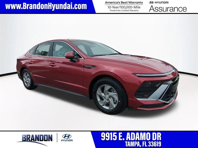 2026 Hyundai SONATA SE in Red — front three-quarter view
