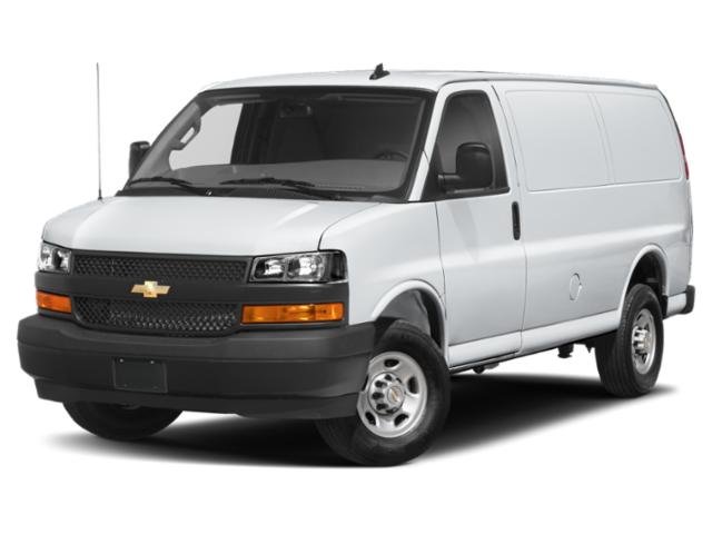 2023 Chevrolet Express Cargo Van in Summit White — front three-quarter view