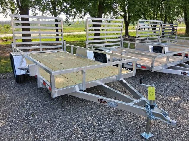 2027 Mid Michigan Trailers 6x10 SA, LED Lights, 15" Wheels — front three-quarter view
