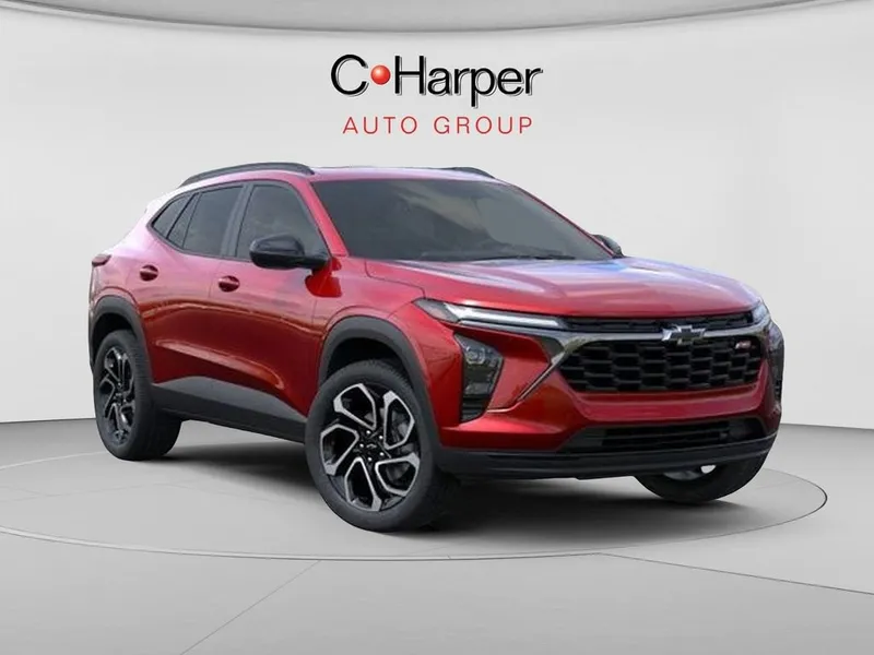 2026 Chevrolet Trax 2RS in Apex Red — front three-quarter view