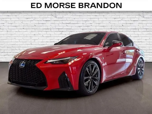 2023 Lexus IS IS 350 F SPORT Design in Red/Red — front three-quarter view