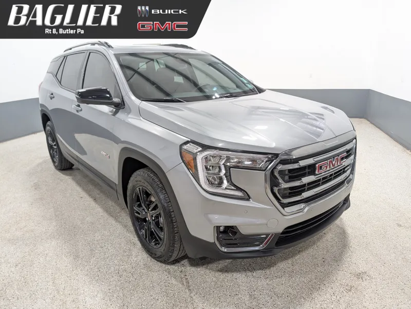 2024 GMC Terrain AT4 in Sterling Metallic — front three-quarter view