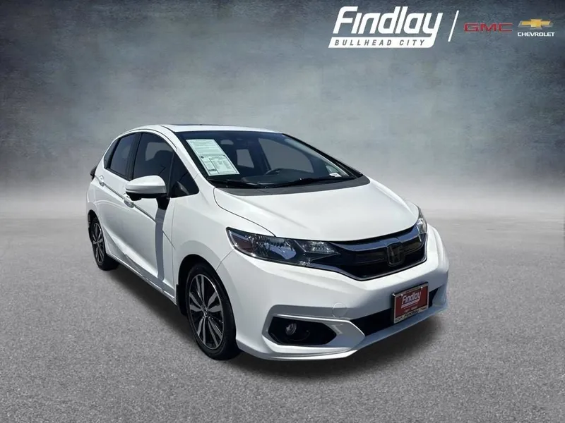 2018 Honda Fit EX in White — front three-quarter view