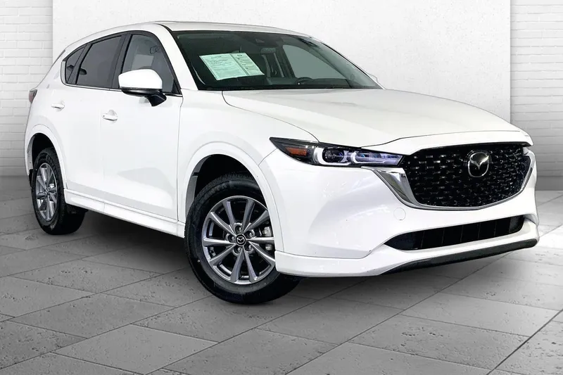 2025 Mazda Mazda CX-5 2.5 S Preferred Package in Rhodium White Met — front three-quarter view