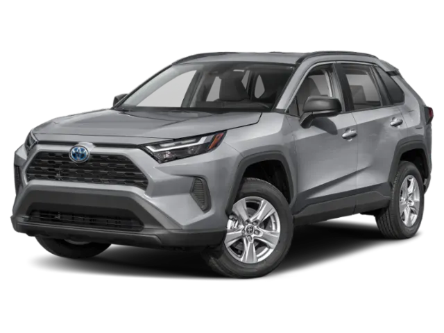 2024 Toyota RAV4 Hybrid LE in Silver Sky Metallic — front three-quarter view