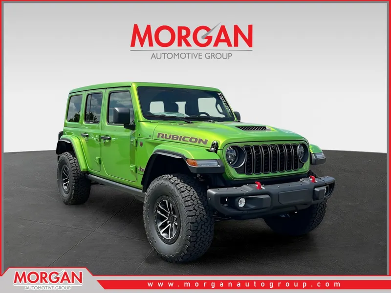 2026 Jeep Wrangler Rubicon X in Green — front three-quarter view