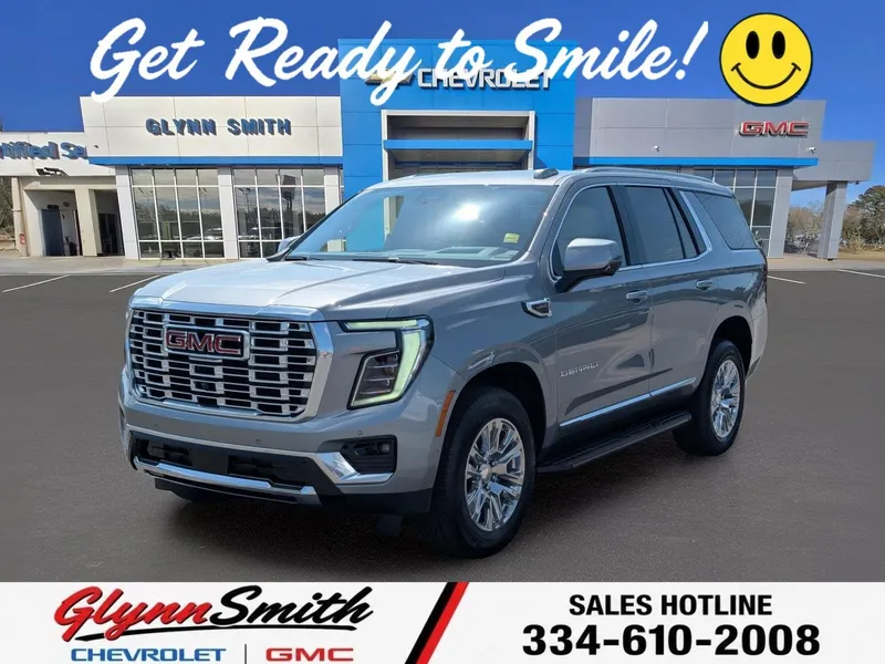 2026 GMC Yukon Denali in Sterling Metallic — front three-quarter view