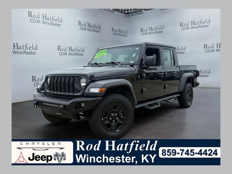 2024 Jeep Gladiator Sport in Black Clearcoat — front three-quarter view