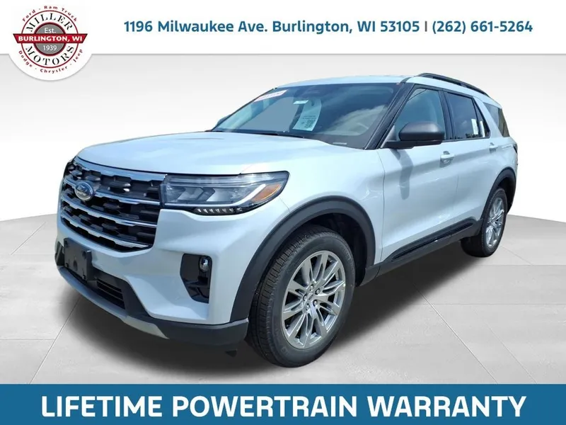 2026 Ford Explorer Active in White — front three-quarter view
