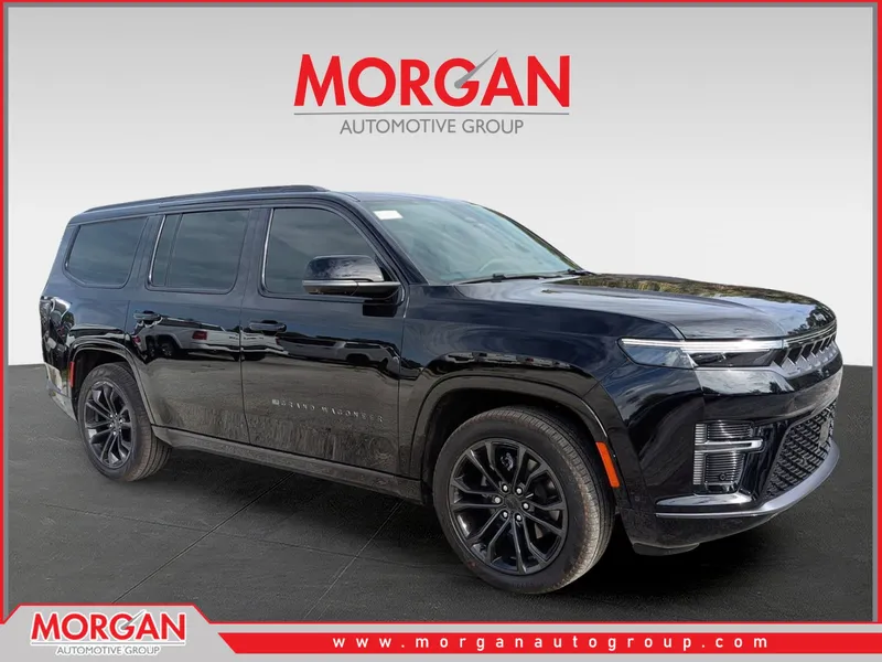 2026 Jeep Grand Wagoneer Summit Obsidian in Black — front three-quarter view