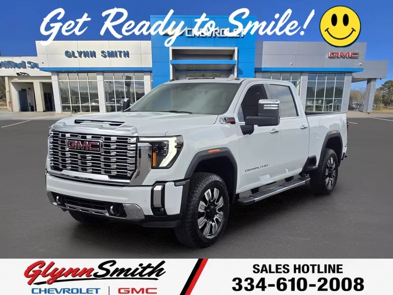 2026 GMC Sierra 2500 HD Denali in Summit White — front three-quarter view