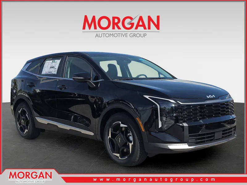 2026 Kia Sportage EX in Ebony Black — front three-quarter view