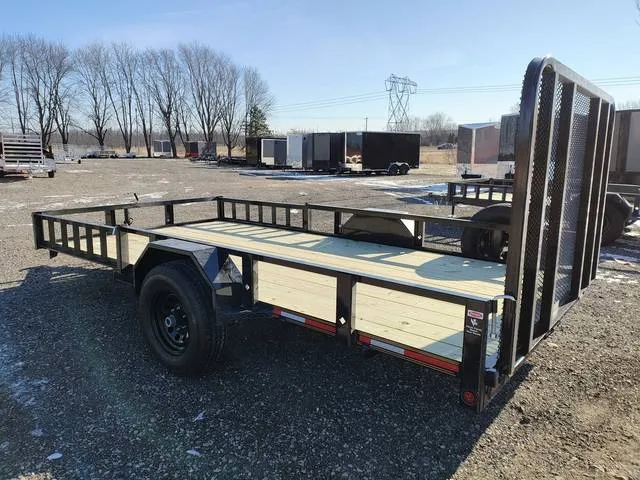 2026 Heartland 7x14 SA,5K Brake Axle, 4" Wrapped Channel Tongue, ATV Side Load — front three-quarter view