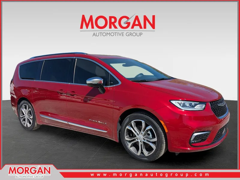 2026 Chrysler Pacifica Pinnacle in Red — front three-quarter view