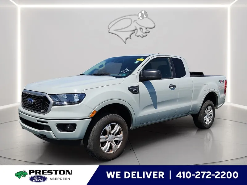 2022 Ford Ranger XLT in Cactus Gray — front three-quarter view