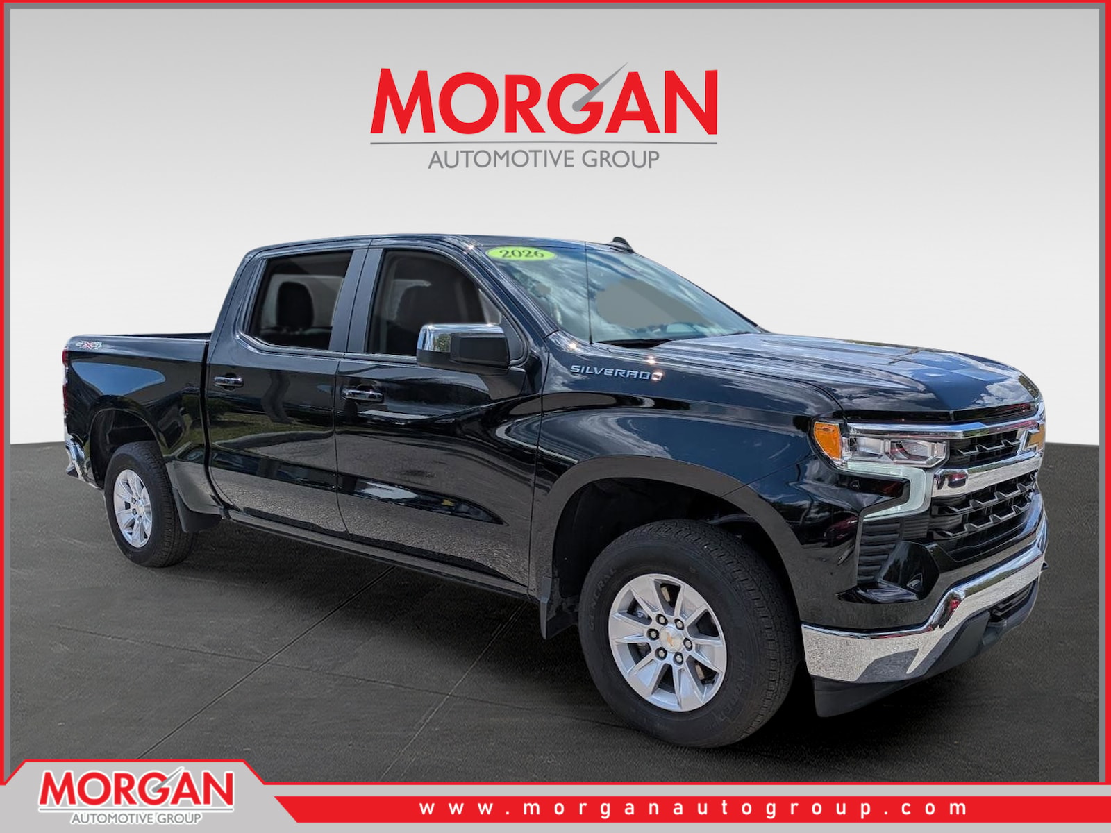 2026 Chevrolet Silverado 1500 LT in Black — front three-quarter view