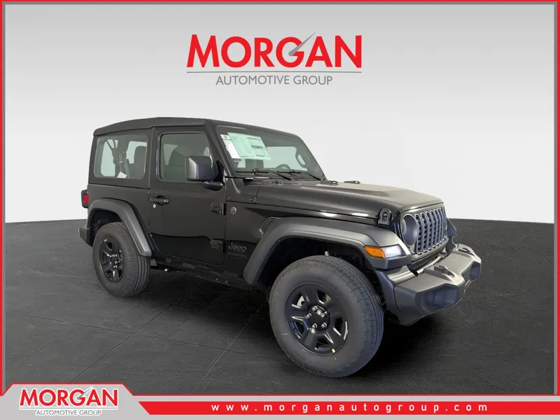 2026 Jeep Wrangler Sport in Black — front three-quarter view