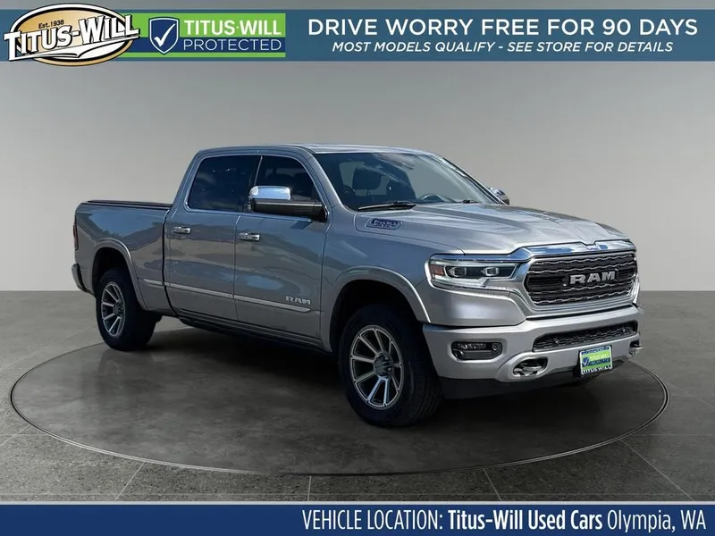 2019 RAM 1500 Limited in Billet Silver Metallic Clearcoat — front three-quarter view