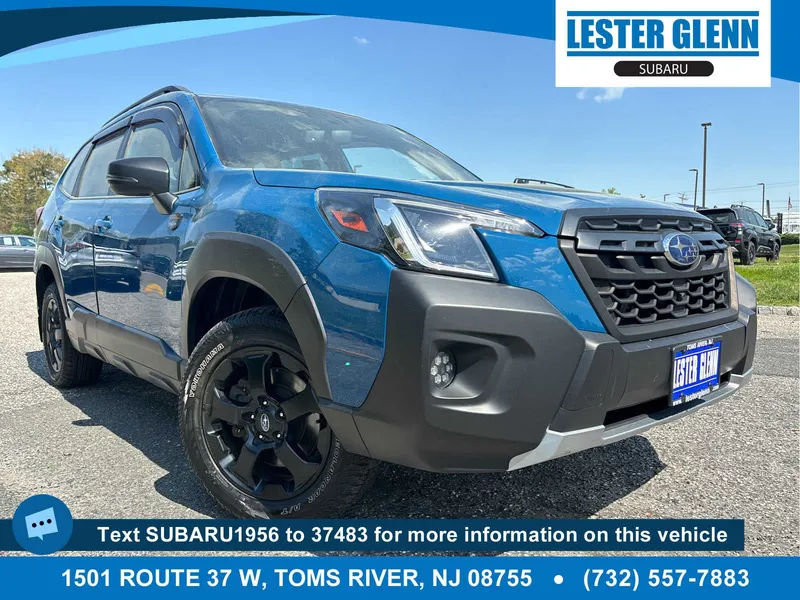 2023 Subaru Forester Wilderness in Geyser Blue — front three-quarter view