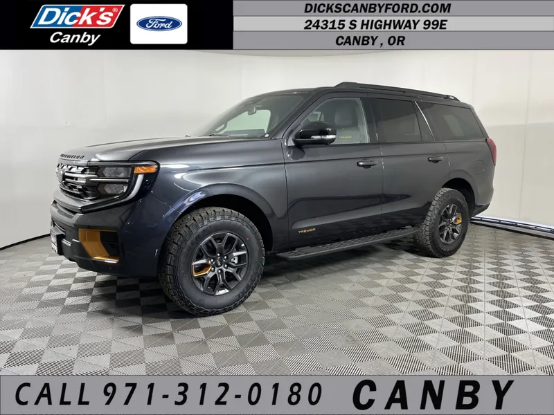2026 Ford Expedition Tremor in Dark Matter Gray Metallic — front three-quarter view