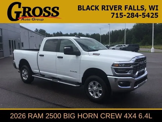 2026 RAM 2500 Big Horn in Bright White Clearcoat — front three-quarter view