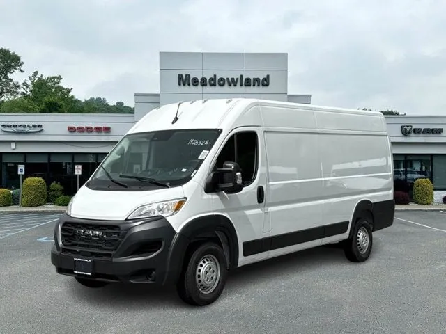2026 RAM ProMaster Cargo Van Tradesman in Bright White Clear-Coat Exterior Paint — front three-quarter view