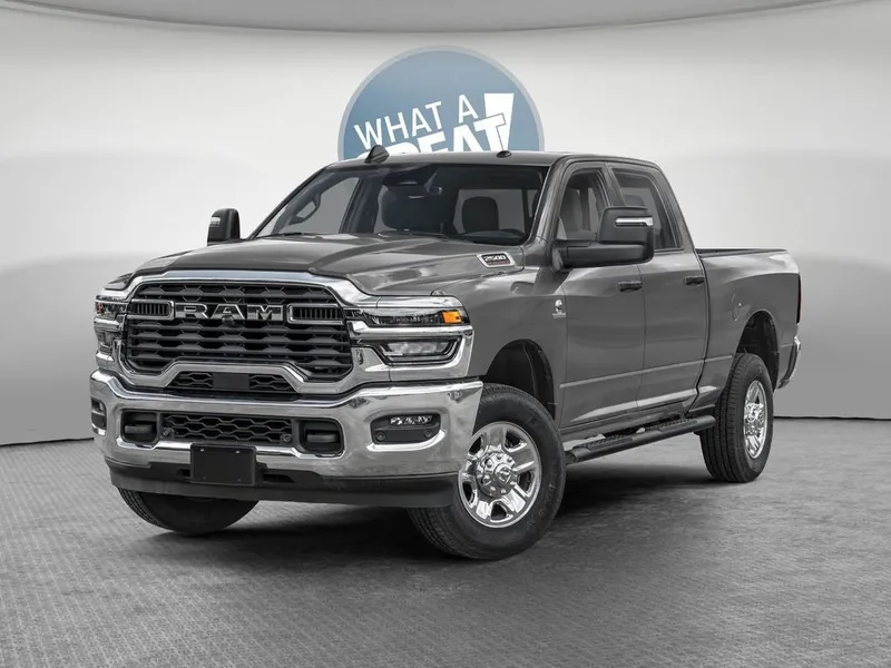 2026 RAM 2500 RAM 2500 TRADESMAN CREW CAB 4X4 8' BOX in Ceramic Gray Clear-Coat Exterior Paint — front three-quarter view