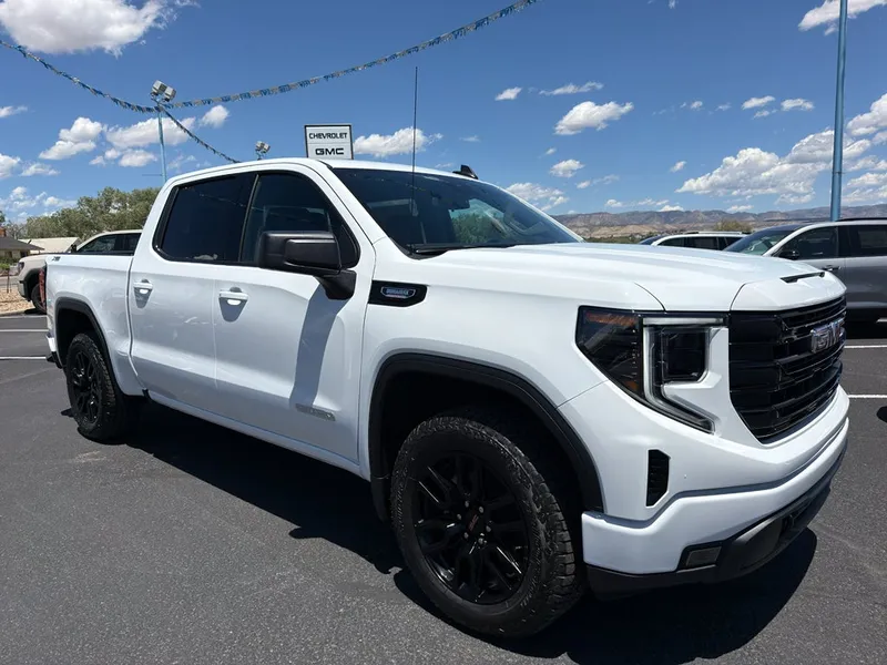 2026 GMC Sierra 1500 Elevation in Summit White — front three-quarter view