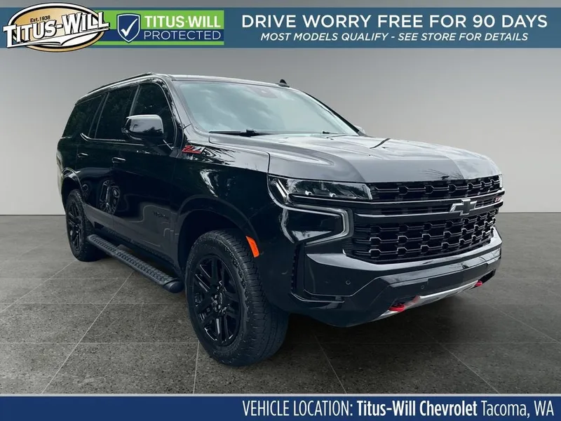 2024 Chevrolet Tahoe Z71 in Black — front three-quarter view