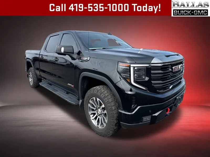 2022 GMC Sierra 1500 AT4 in Onyx Black — front three-quarter view