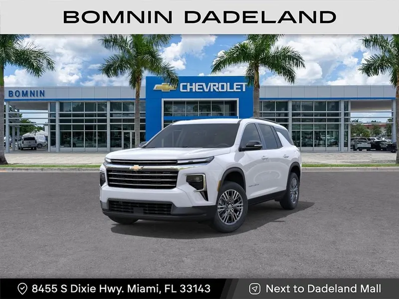 2026 Chevrolet Traverse LT in Summit White — front three-quarter view