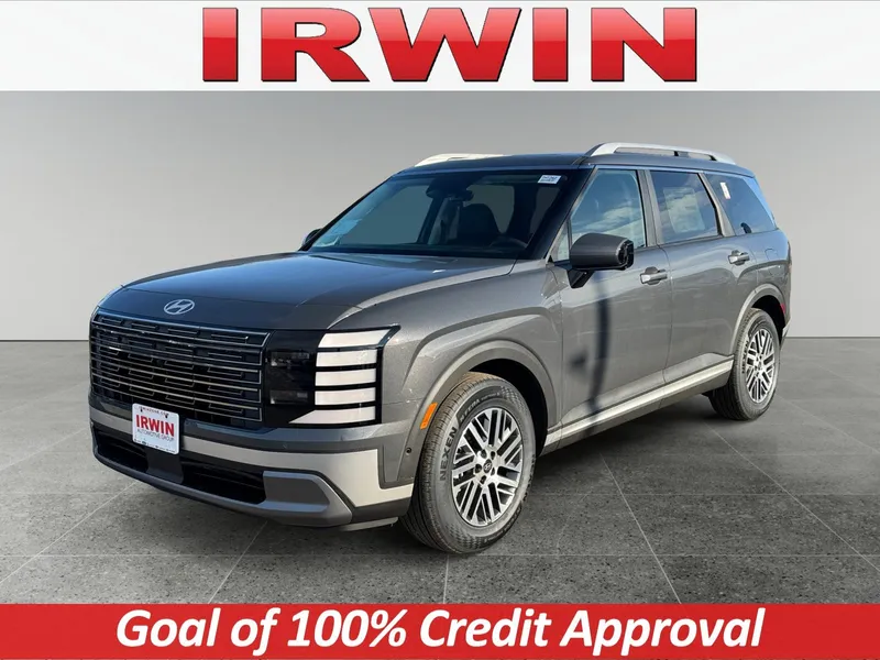2026 Hyundai Palisade SEL Premium AWD in Gray — front three-quarter view