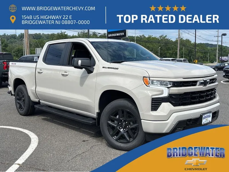 2026 Chevrolet Silverado 1500 RST in White Sands — front three-quarter view