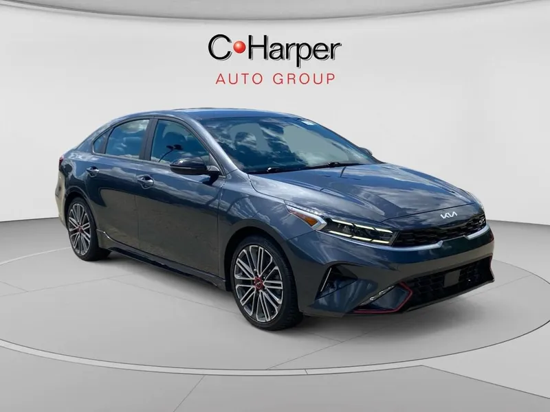 2024 Kia Forte GT in Gray — front three-quarter view