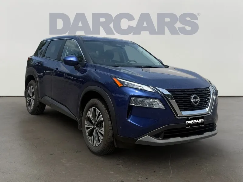 2023 Nissan Rogue SV in Caspian Blue Metallic — front three-quarter view