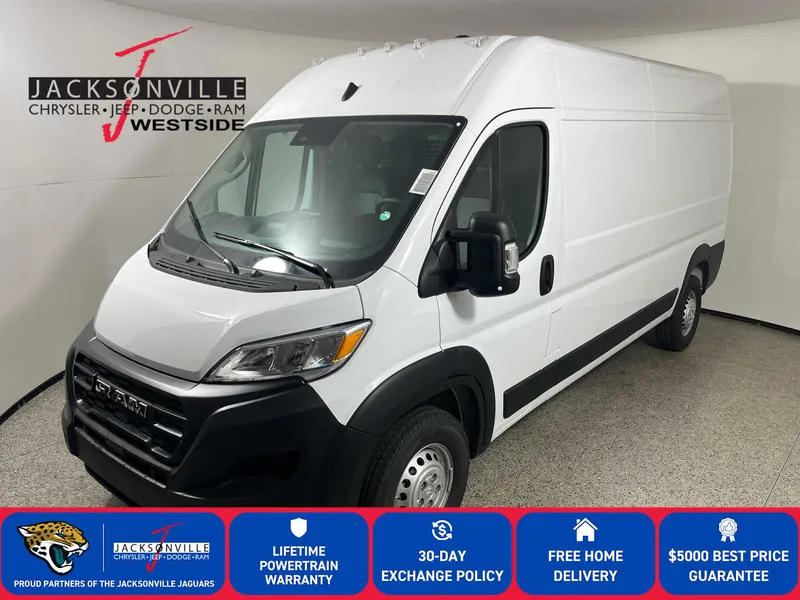 2026 RAM ProMaster Tradesman in Bright White Clear-Coat Exterior Paint — front three-quarter view