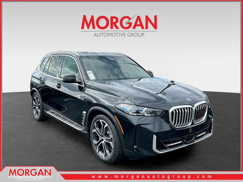 2026 BMW X5 xDrive50e in Black — front three-quarter view