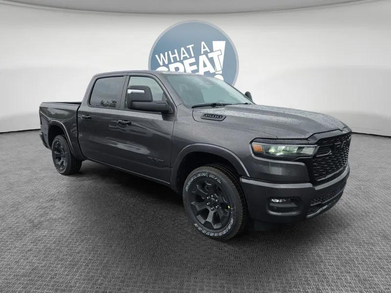 2026 RAM 1500 Big Horn/Lone Star in Granite Crystal Metallic Clearcoat — front three-quarter view