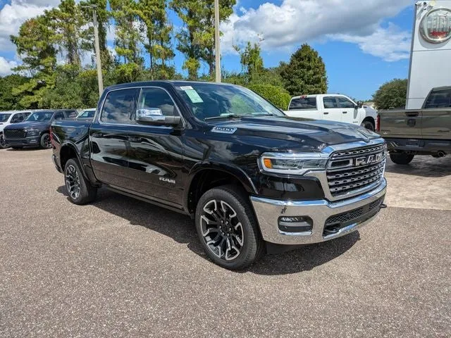 2026 RAM 1500 Limited in Diamond Black Crystal Pearl-Coat Exterior Paint — front three-quarter view