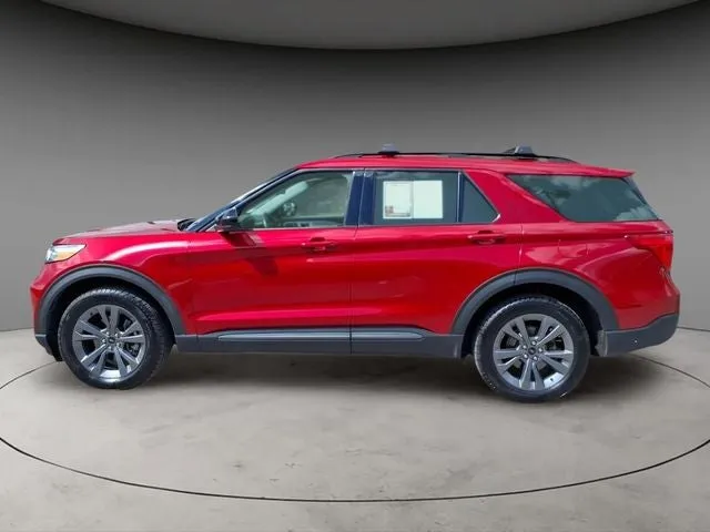2023 Ford Explorer XLT in Red Metallic — front three-quarter view