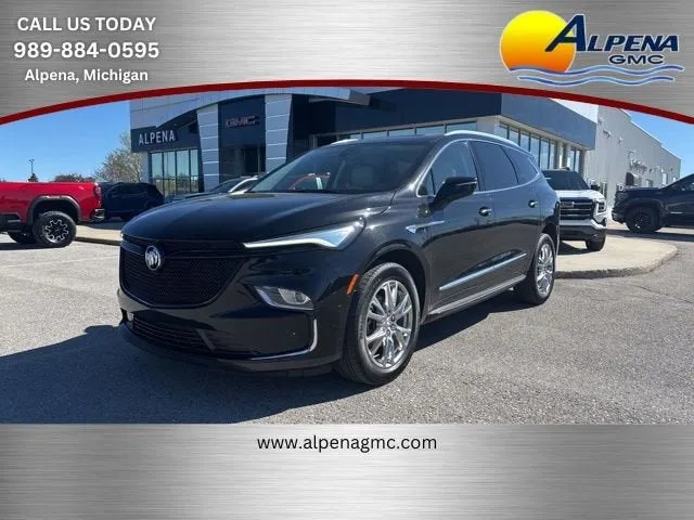 2024 Buick Enclave Essence in Ebony Twilight Metallic — front three-quarter view