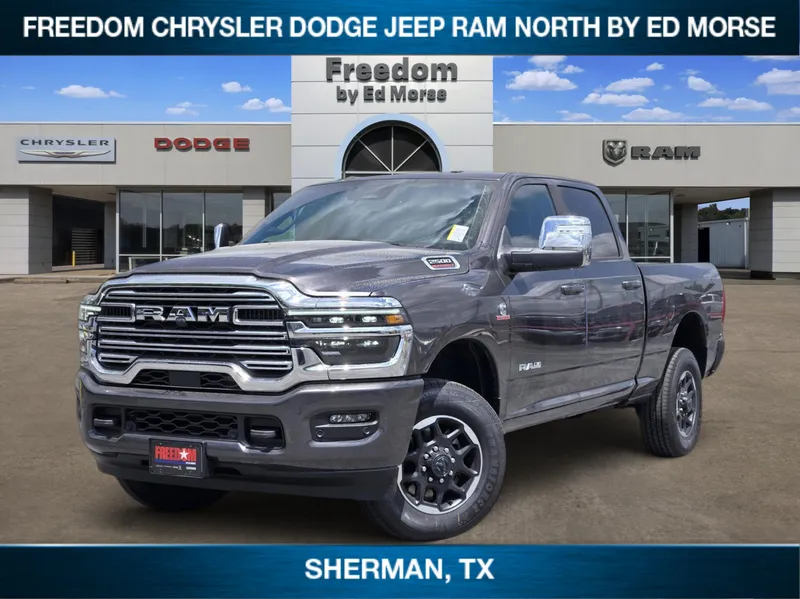 2026 RAM Ram 2500 RAM 2500 LARAMIE CREW CAB 4X4 6'4' BOX in Granite Crystal Metallic Clear-Coat Exterior Paint — front three-quarter view