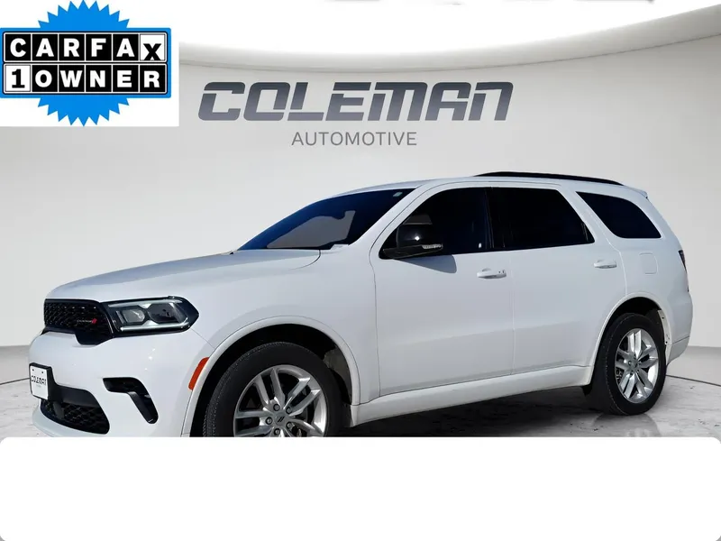 2024 Dodge Durango GT Plus in White Knuckle Clearcoat — front three-quarter view