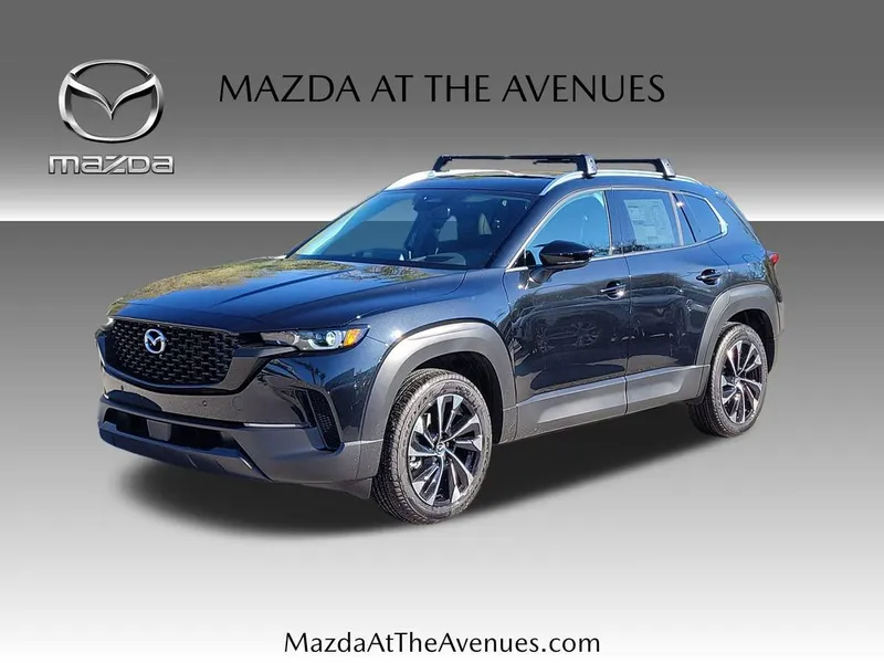 2026 Mazda CX-50 Hybrid Premium Plus in Black — front three-quarter view