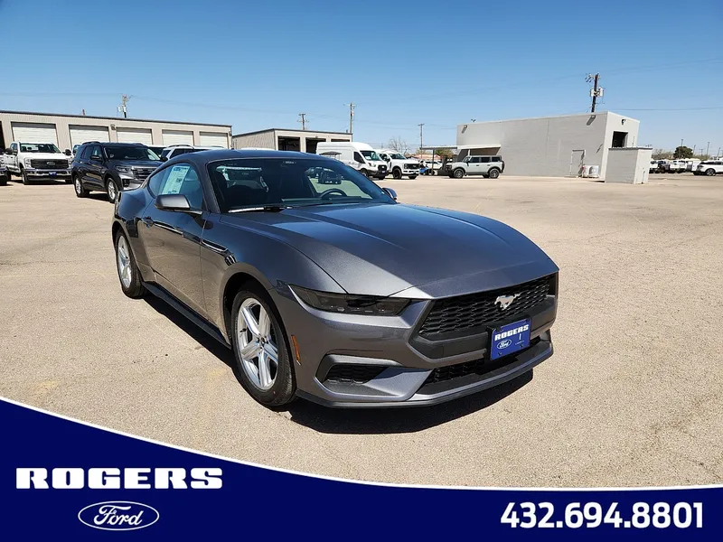 2026 Ford Mustang EcoBoost in Carbonized Gray Metallic — front three-quarter view