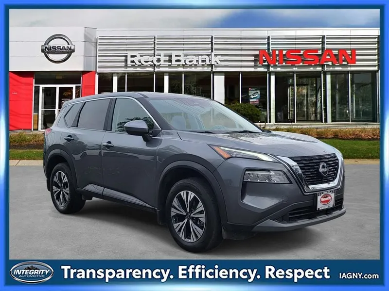 2023 Nissan Rogue SV in Gun Metallic — front three-quarter view