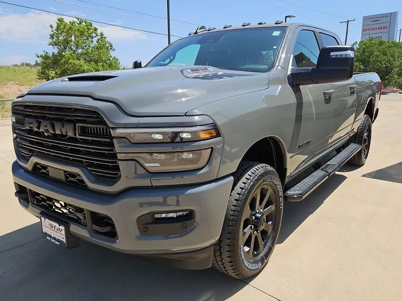 2026 RAM 2500 Laramie in Ceramic Gray Clearcoat — front three-quarter view