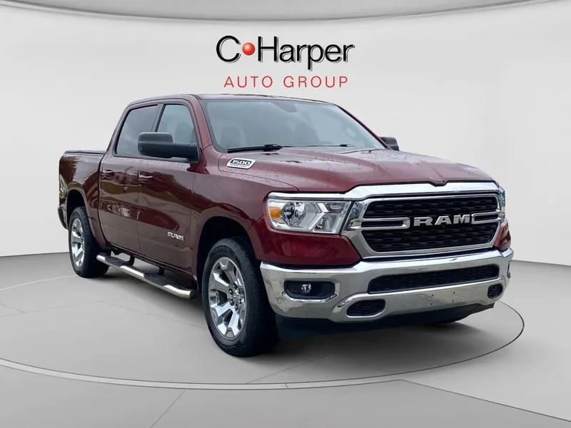 2022 RAM 1500 Big Horn/Lone Star in Delmonico Red Pearlcoat — front three-quarter view