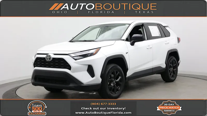 2023 Toyota RAV4 LE in White — front three-quarter view