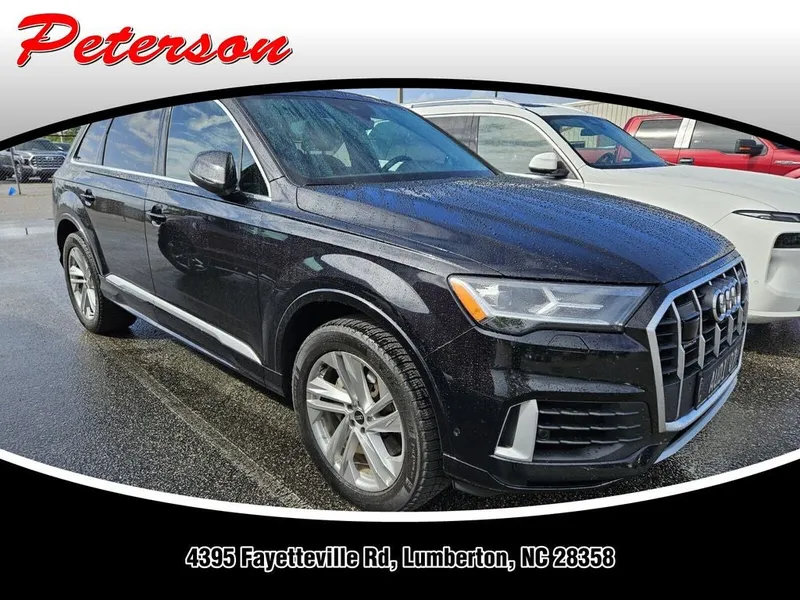 2021 Audi Q7 Premium Plus 55 TFSI quattro Tiptronic in Orca Black Metallic — front three-quarter view